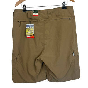 Orvis Men’s 34 Foothill Cargo Shorts Beige Pockets Nylon NWT